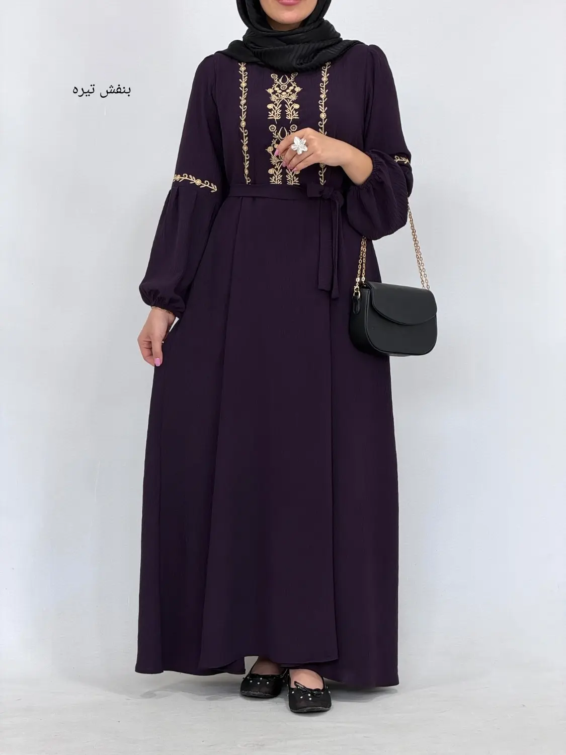پیراهن بلند سوپرکلوش گلدوزی لعیا 1